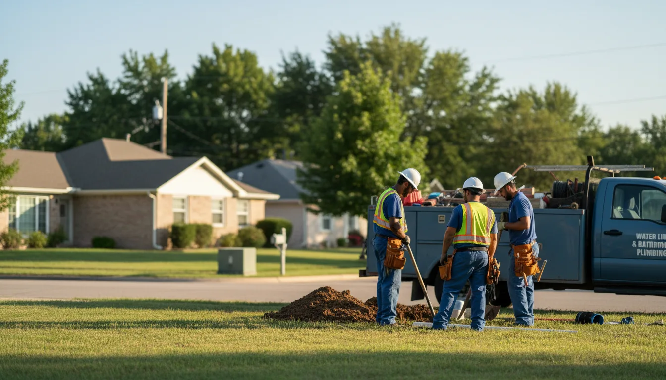 Residential water line and bathroom plumbing service in Morganfield, KY